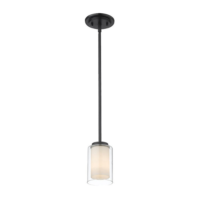 Z-Lite Willow 1 Light 54" Mini Pendant, Black, Inner White