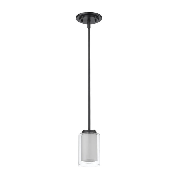 Z-Lite Willow 1 Light 54" Mini Pendant, Black, Inner White