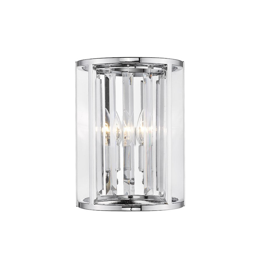 Z-Lite Monarch 2 Light Wall Sconce, Chrome/Clear - 439-2S-CH