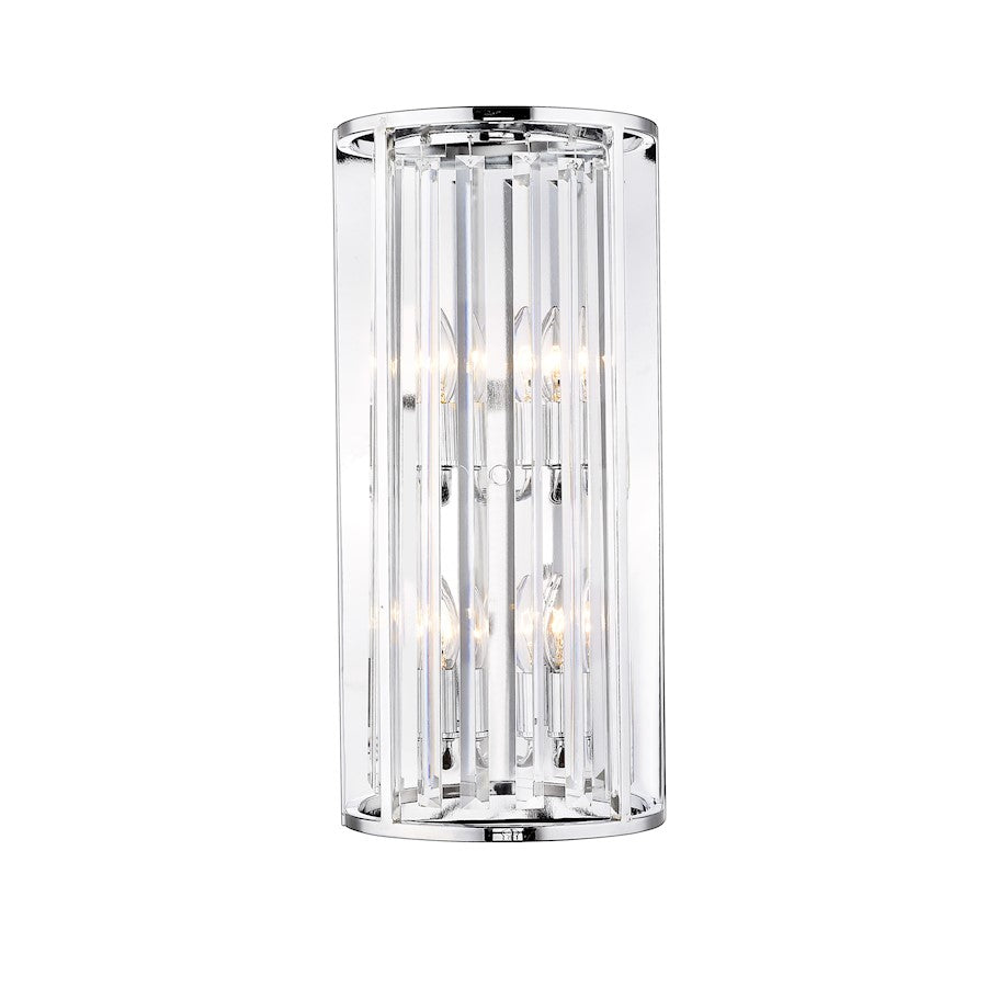 Z-Lite Monarch 4 Light Wall Sconce, Chrome/Clear - 439-4S-CH