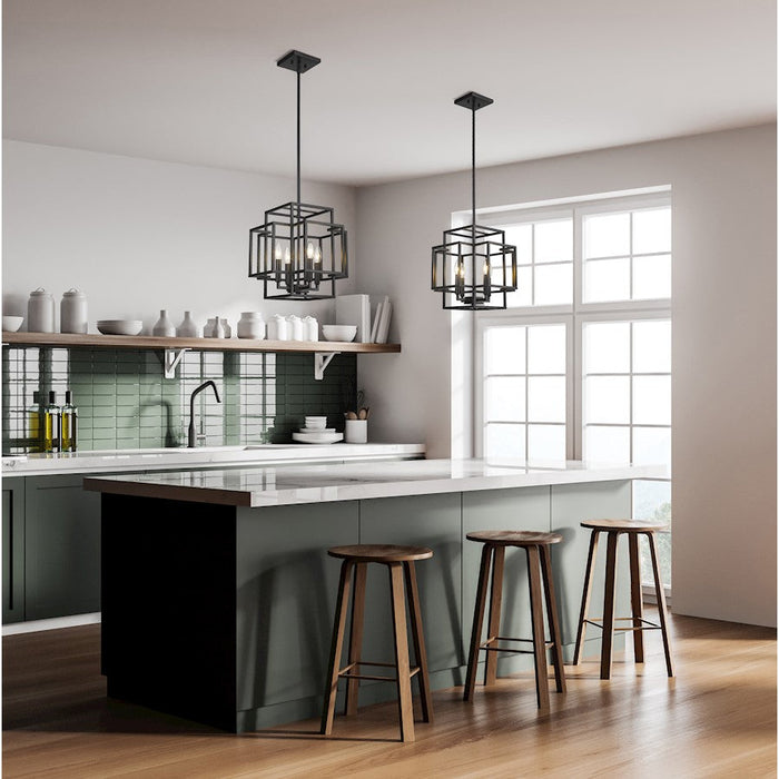 Z-Lite Titania 4 Light Pendant, Matte Black