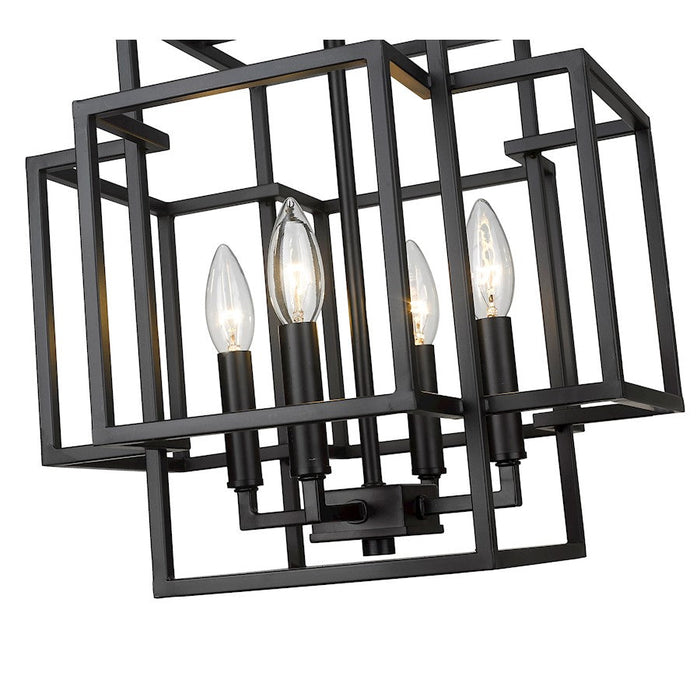 Z-Lite Titania 4 Light Pendant, Matte Black