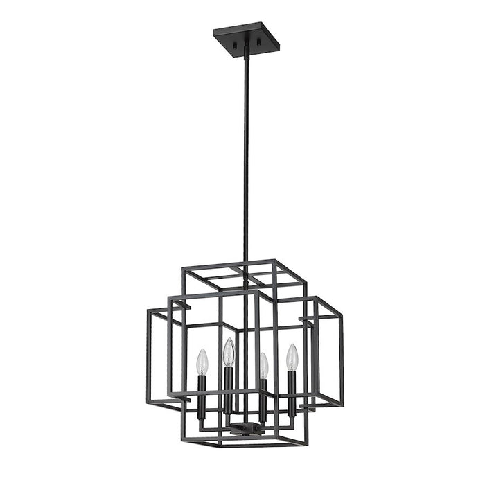 Z-Lite Titania 4 Light Pendant, Matte Black