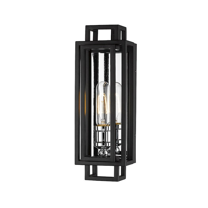 Z-Lite Titania 1 Light 14" Wall Sconce, Black/Chrome -454-1S-BK-CH