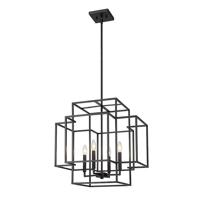 Z-Lite Titania 4 Light Pendant, Matte Black