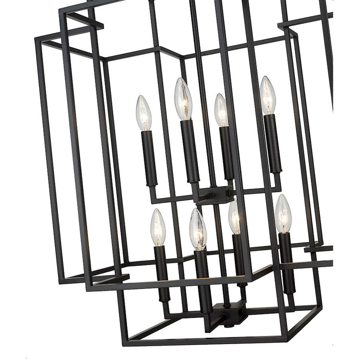 Z-Lite Titania 8 Light Pendant, Matte Black