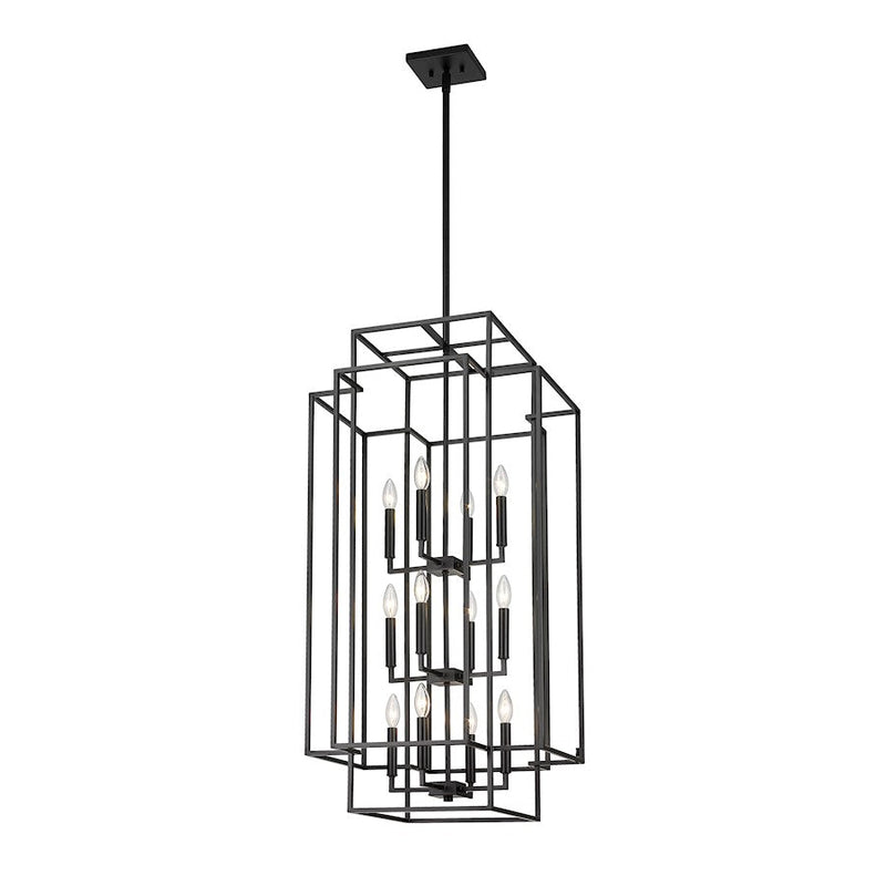Z-Lite Titania 12 Light Pendant, Matte Black