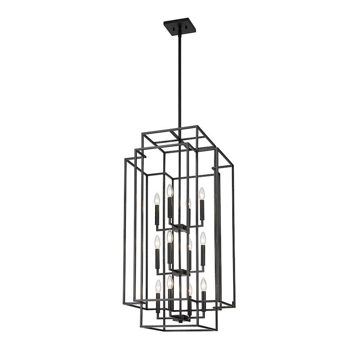 Z-Lite Titania 12 Light Pendant, Matte Black