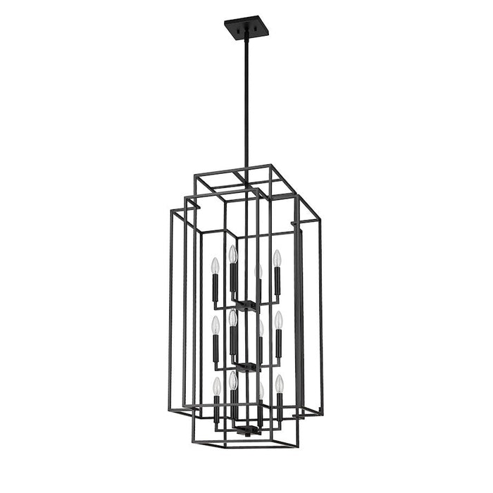 Z-Lite Titania 12 Light Pendant, Matte Black