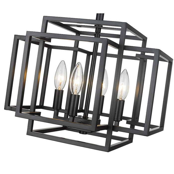 Z-Lite Titania 4 Light Semi Flush Mount, Matte Black