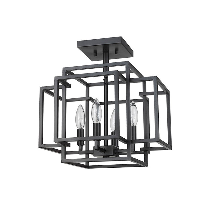 Z-Lite Titania 4 Light Semi Flush Mount, Matte Black