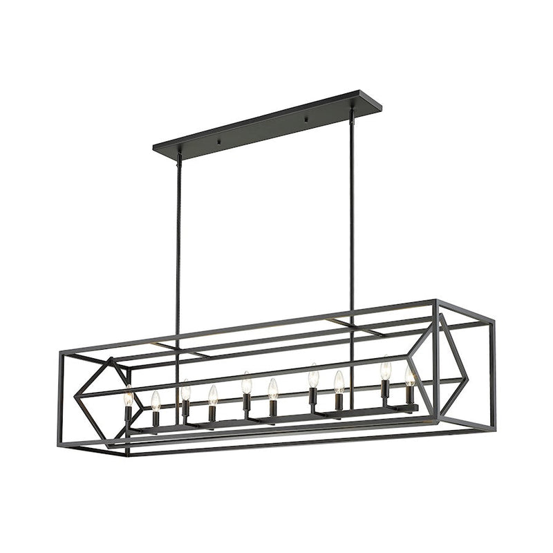Z-Lite Euclid 10 Light 56" Chandelier, Matte Black