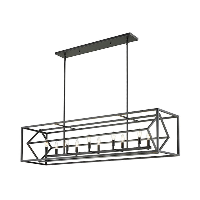 Z-Lite Euclid 10 Light 56" Chandelier, Matte Black