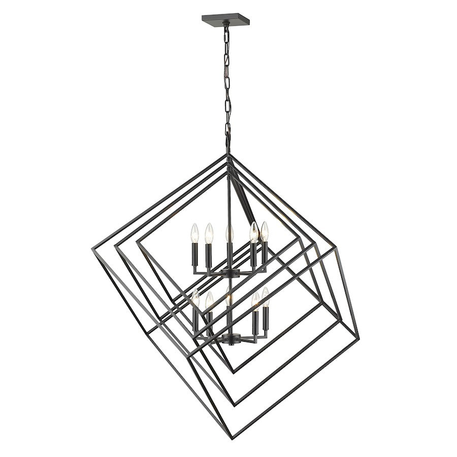 Z-Lite Euclid 10 Light 41.5" Chandelier, Matte Black - 457-10MB