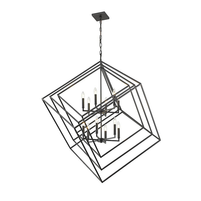 Z-Lite Euclid Linear Chandelier, Matte Black