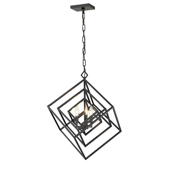 Z-Lite Euclid Small Chandelier, Matte Black