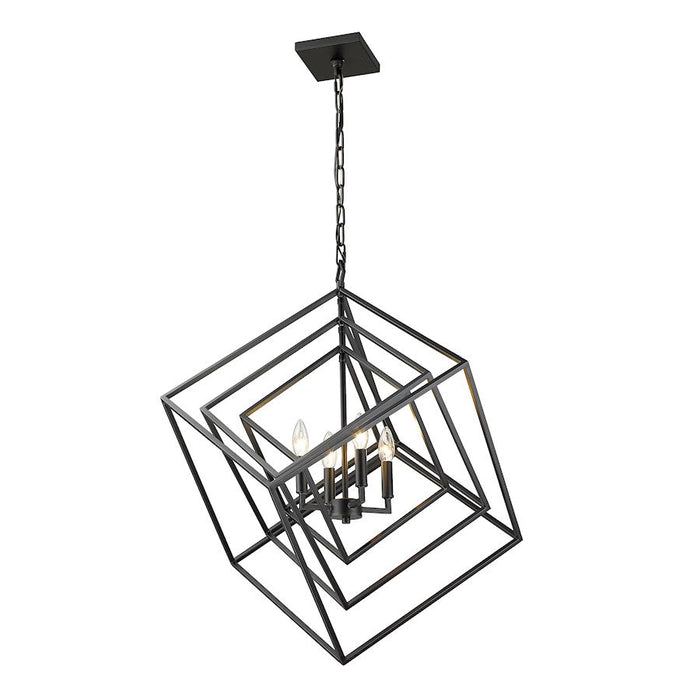 Z-Lite Euclid Small Chandelier, Matte Black