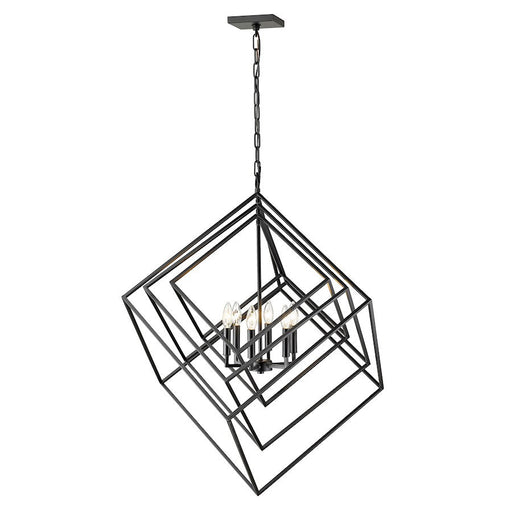 Z-Lite Euclid 6 Light Chandelier, Matte Black - 457-6MB