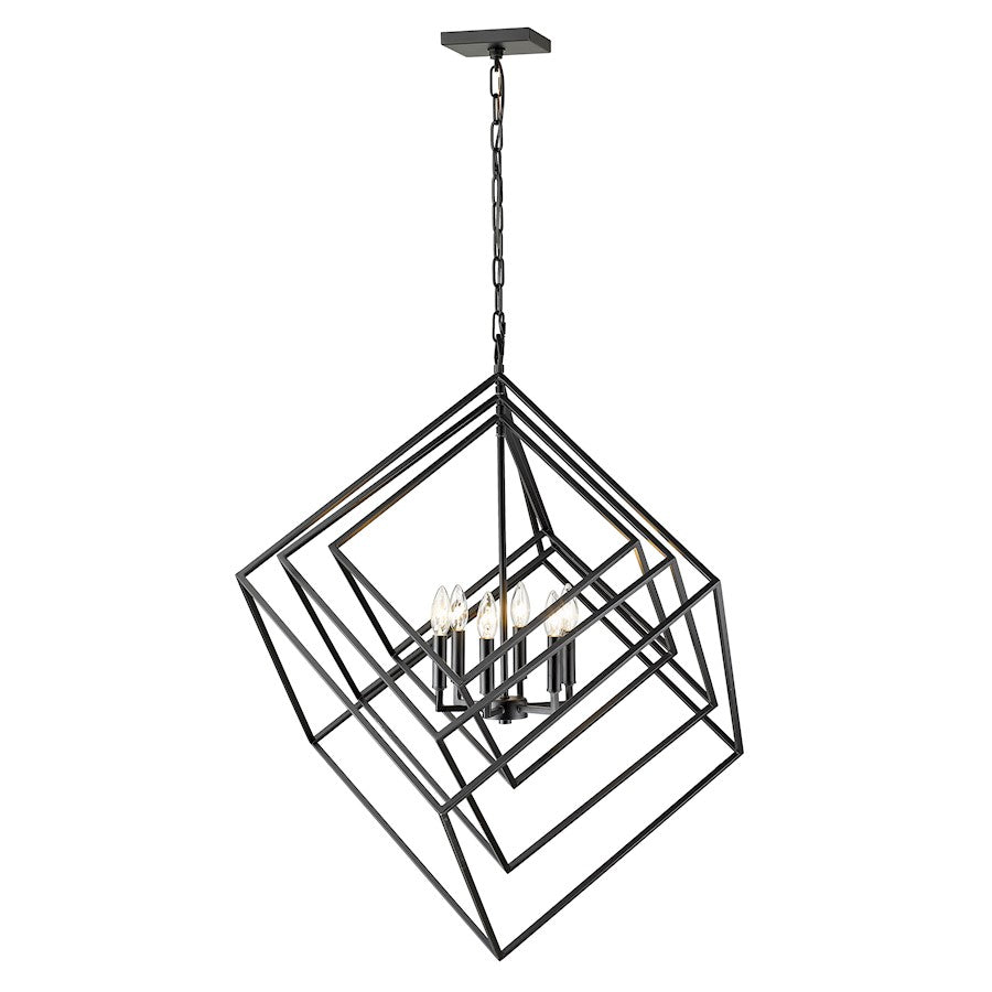 Z-Lite Euclid 6 Light Chandelier, Matte Black - 457-6MB