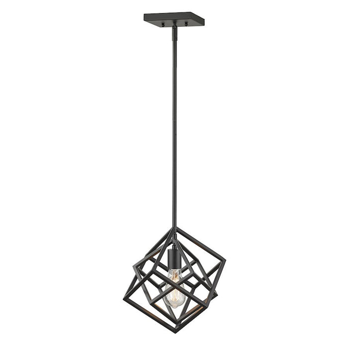 Z-Lite Euclid 1 Light Mini Pendant, Matte Black