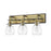 Z-Lite Kraken 3 Light Vanity, Matte Black/Olde Brass/Clear - 466-3V-MB-OBR