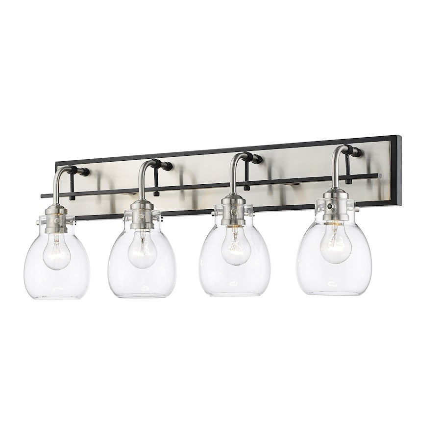 Z-Lite 4 Light Kraken 30" Vanity, Matte Black/Brushed Nickel - 466-4V-MB-BN