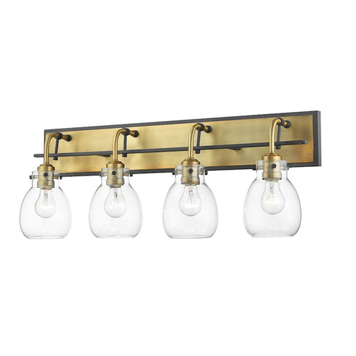 Z-Lite 4 Light Kraken 30" Vanity, Matte Black/Olde Brass - 466-4V-MB-OBR