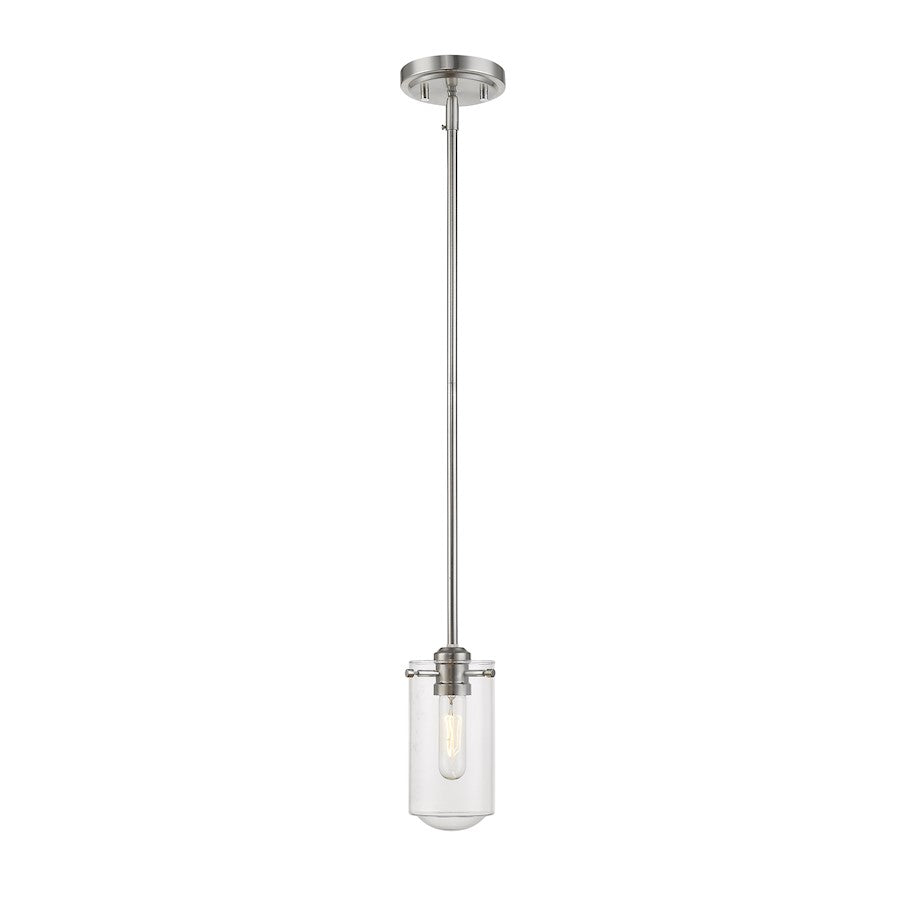 Z-Lite 1 Light Delaney 4" Mini Pendant, Brushed Nickel - 471MP-BN