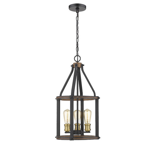 Z-Lite 3 Light Kirkland 12" Pendant, Rustic Mahogany - 472-3P-RM