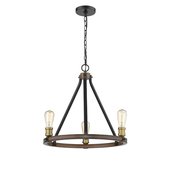 Z-Lite 3 Light Kirkland 20" Chandelier, Rustic Mahogany - 472-3RM