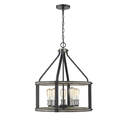 Z-Lite 5 LT Kirkland 20" Pendant, Ashen Barnboard - 472-5D-ABB
