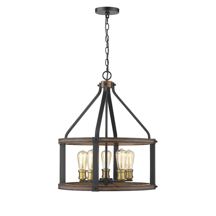 Z-Lite Kirkland 5 Light 24.50" Pendant, Rustic Mahogany - 472-5D-RM