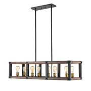 Z-Lite Kirkland 8 Light Island/Billiard, Rustic Mahogany - 472-8L-RM