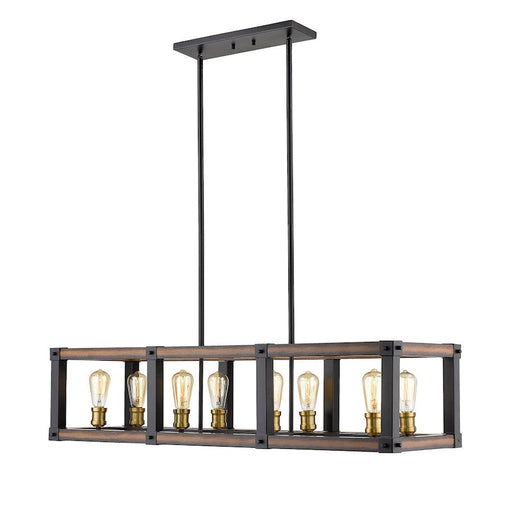 Z-Lite Kirkland 8 Light Island/Billiard, Rustic Mahogany - 472-8L-RM