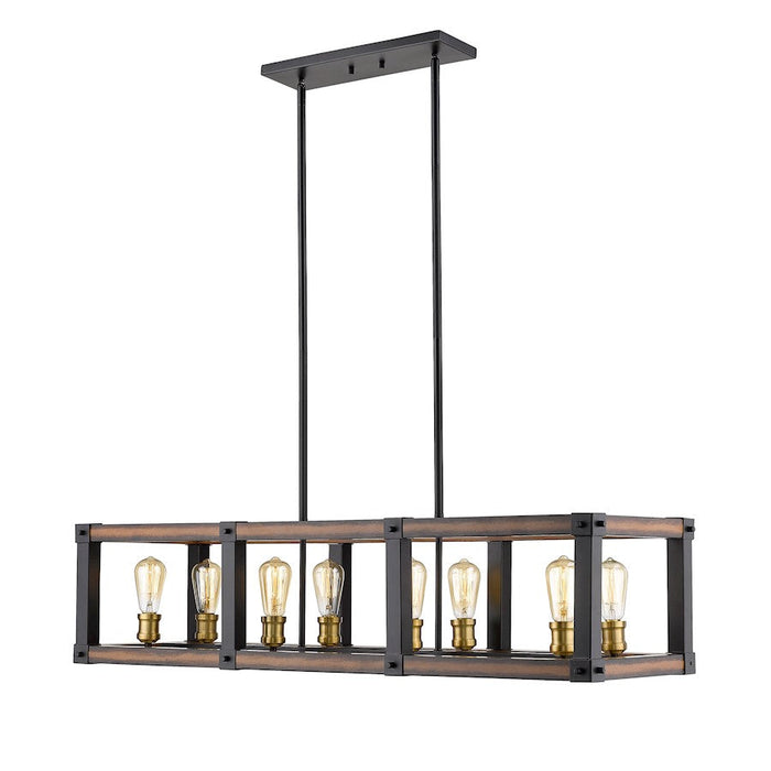 Z-Lite 8 Light Kirkland 13" Island/Billiard, Rustic Mahogany - 472-8L-RM