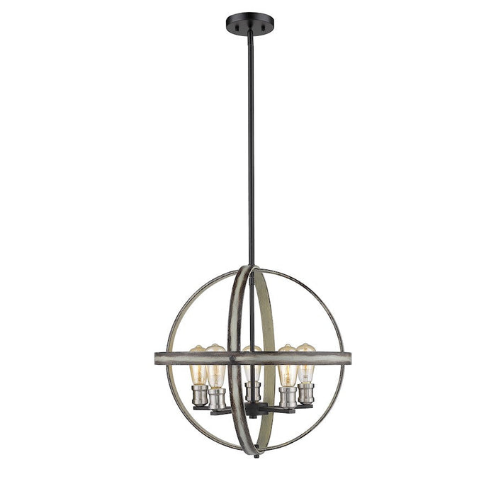 Z-Lite 5 Light Kirkland 20" Pendant, Ashen Barnboard - 472B20-ABB