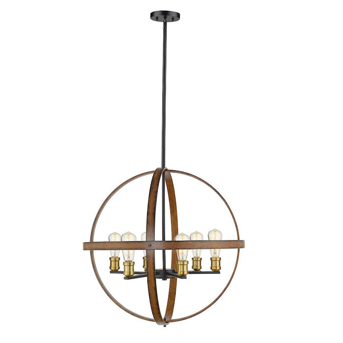 Z-Lite 6 Light Kirkland 26" Pendant, Rustic Mahogany - 472B26-RM