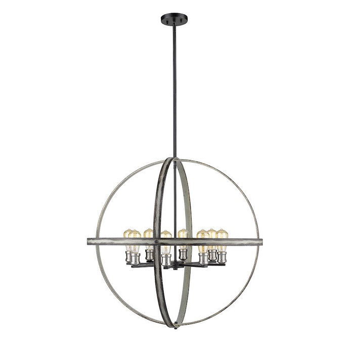 Z-Lite 8 Light Kirkland 32" Pendant, Ashen Barnboard - 472B32-ABB