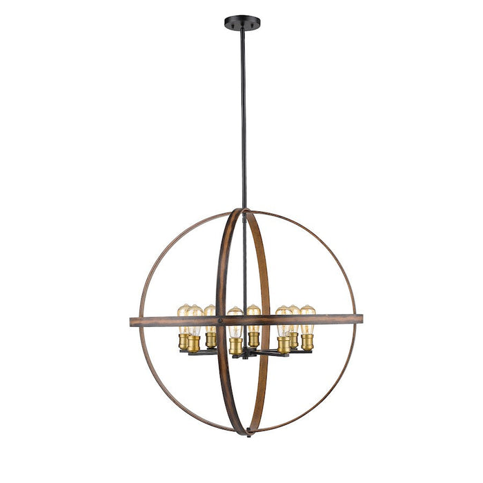 Z-Lite 8 Light Kirkland 32" Pendant, Rustic Mahogany - 472B32-RM