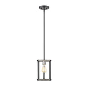 Z-Lite Kirkland 1 Light Round Mini Pendant, Ashen Barnboard - 472MPR-ABB
