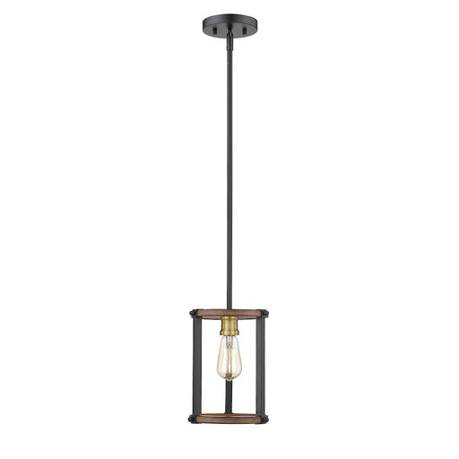 Z-Lite Kirkland 1 Light Round Mini Pendant, Rustic Mahogany - 472MPR-RM
