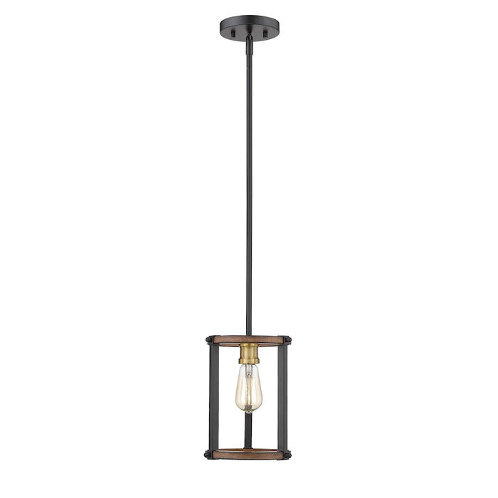 Z-Lite Kirkland 1 Light Round Mini Pendant, Rustic Mahogany - 472MPR-RM