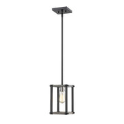 Z-Lite Kirkland 1 Light Sq. Mini Pendant, Ashen Barnboard - 472MPS-ABB