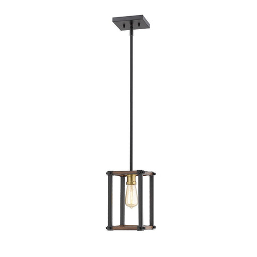 Z-Lite 1 Light Kirkland 6" Mini Pendant, Rustic Mahogany - 472MPS-RM