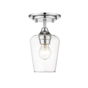 Z-Lite Joliet 1 Light Flush Mount in Chrome/Clear - 473F1-CH