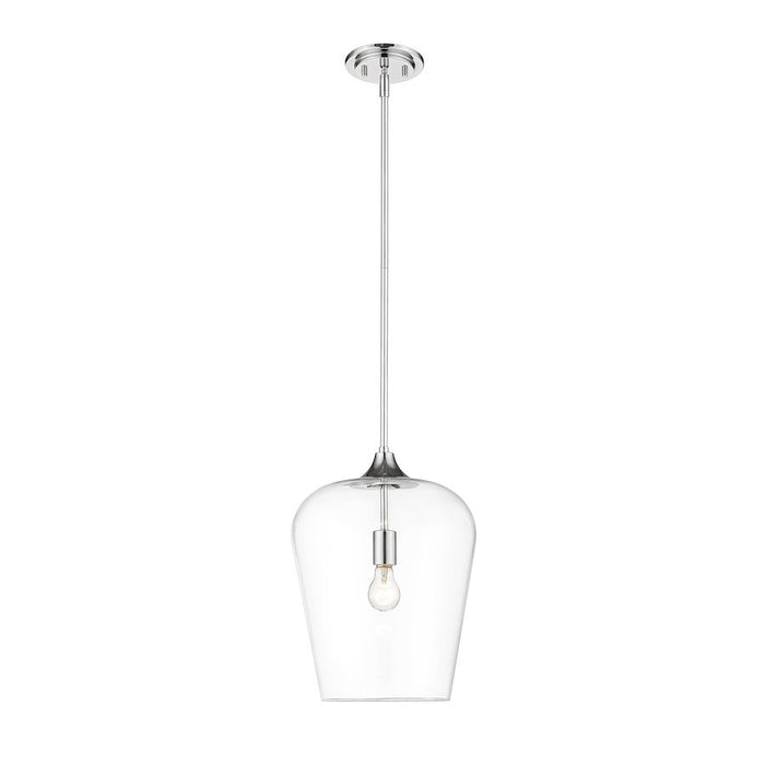 Z-Lite Joliet 1 Light 12" Pendant in Chrome/Clear - 473P12-CH