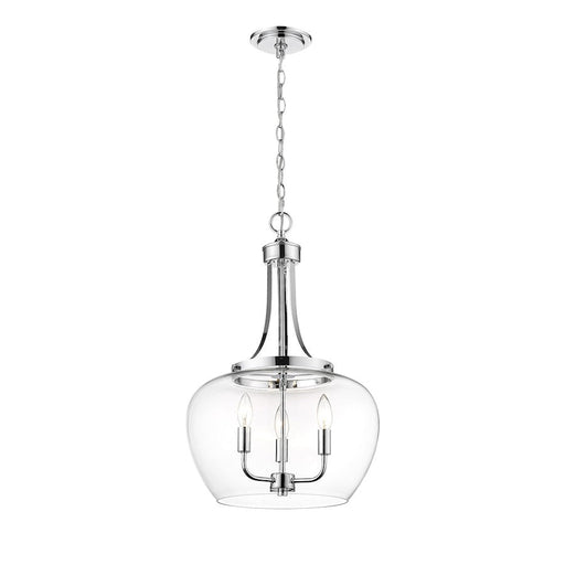 Z-Lite Joliet 3 Light Pendant in Chrome/Clear - 473P16-CH