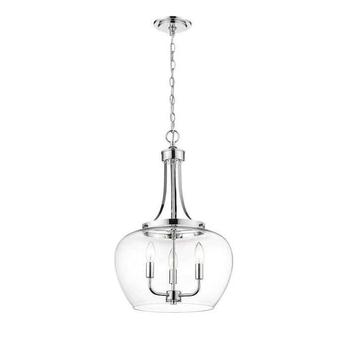 Z-Lite Joliet 3 Light Pendant in Chrome/Clear - 473P16-CH