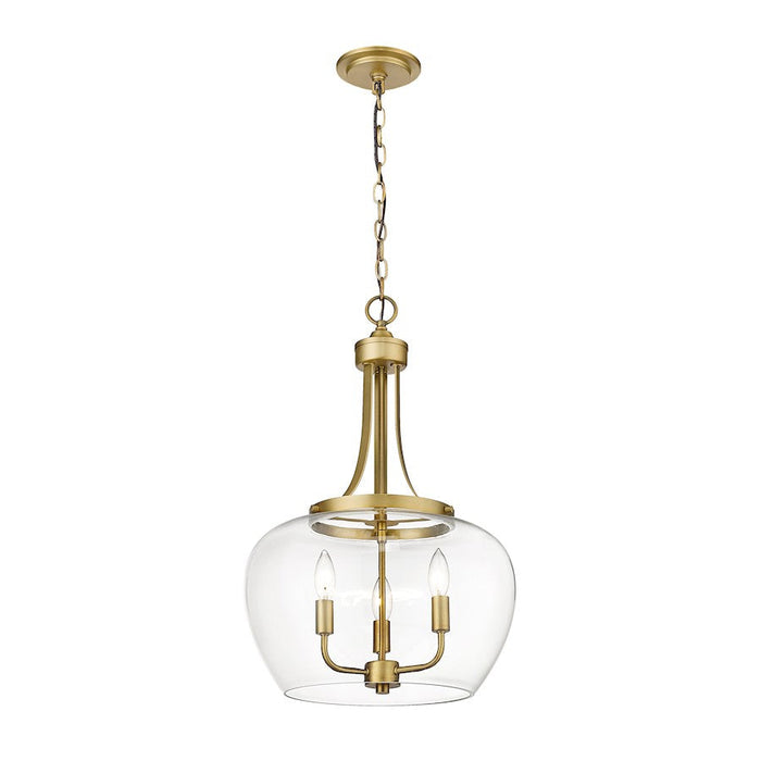 Z-Lite Joliet 3 Light Pendant in Olde Brass/Clear - 473P16-OBR