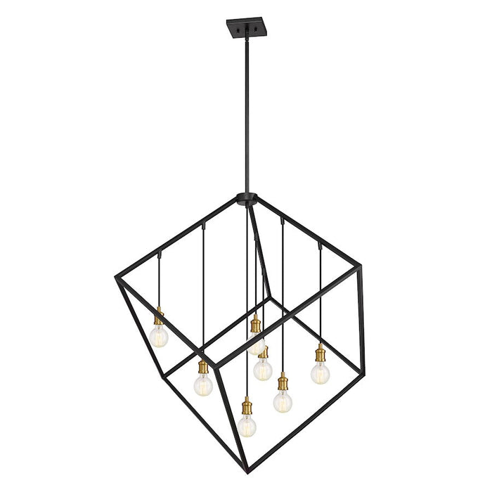 Z-Lite Vertical 7 Light 47" Pendant, Bronze/Olde Brass -478P44-BRZ-OBR